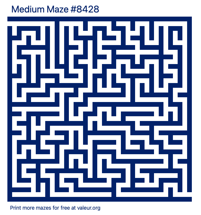 Free Printable Medium Maze number 8428