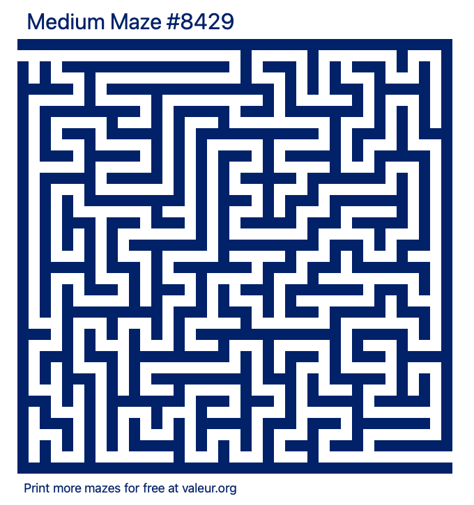 Free Printable Medium Maze number 8429