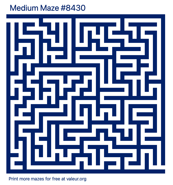 Free Printable Medium Maze number 8430
