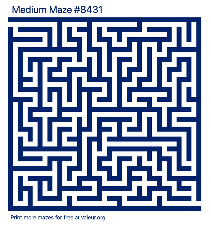 Free Printable Medium Maze number 8431