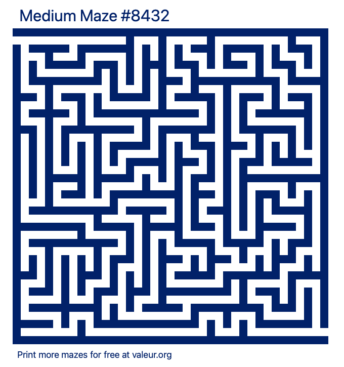 Free Printable Medium Maze number 8432
