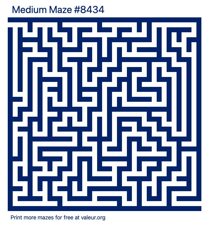 Free Printable Medium Maze number 8434