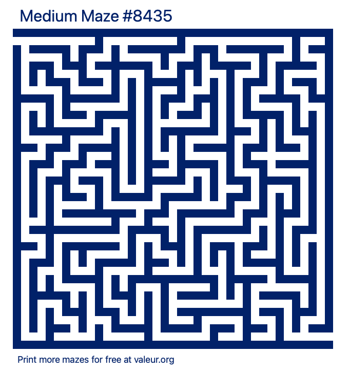 Free Printable Medium Maze number 8435