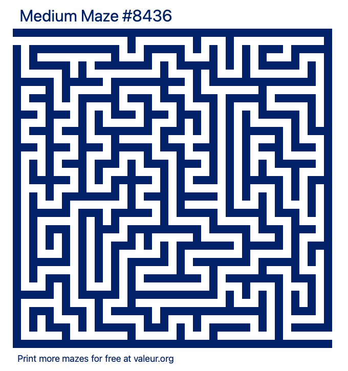 Free Printable Medium Maze number 8436