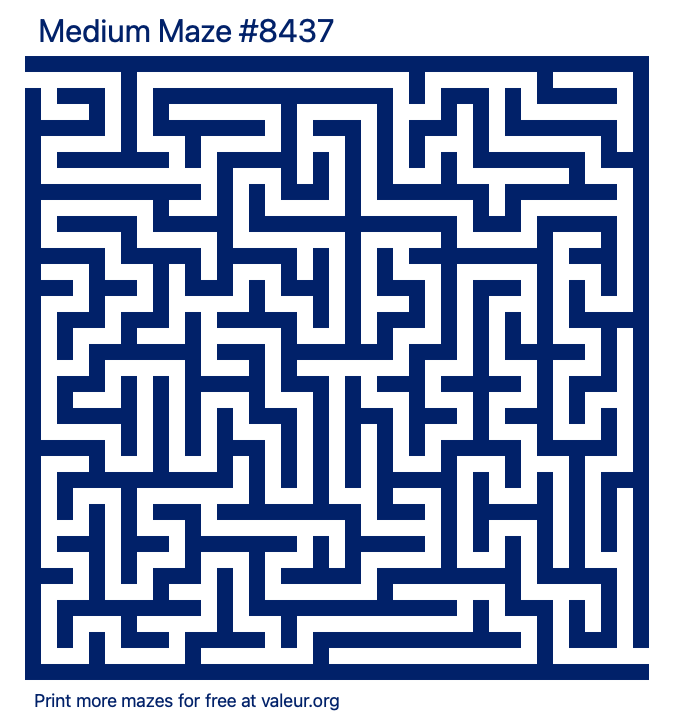 Free Printable Medium Maze number 8437