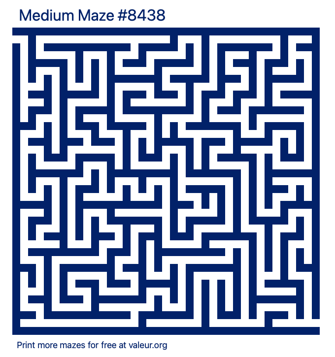 Free Printable Medium Maze number 8438