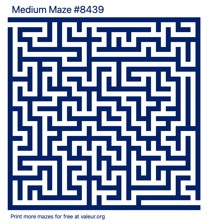Free Printable Medium Maze number 8439