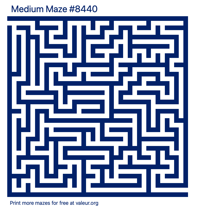 Free Printable Medium Maze number 8440