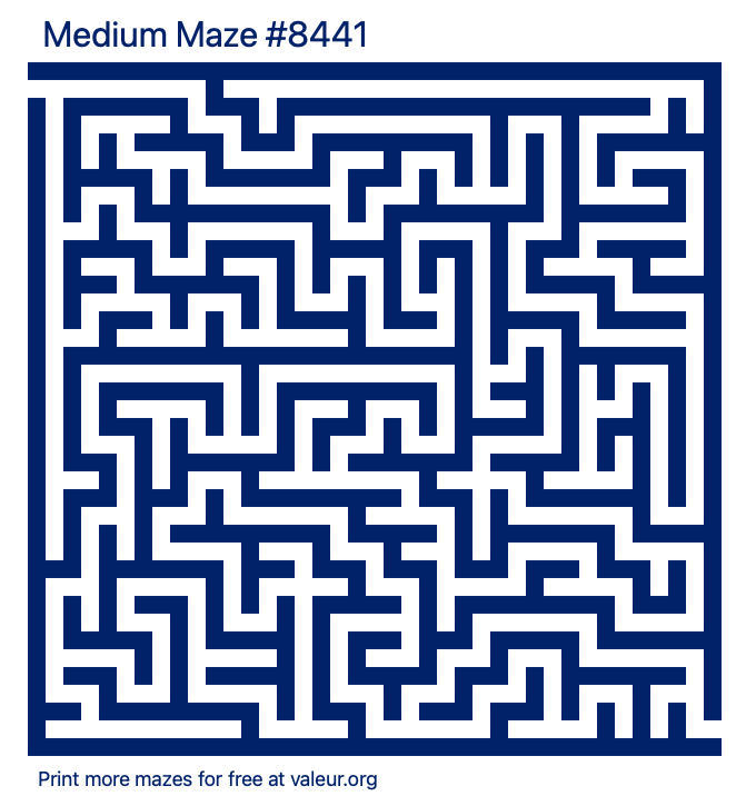 Free Printable Medium Maze number 8441