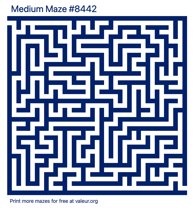 Free Printable Medium Maze number 8442
