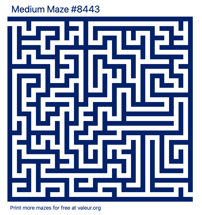 Free Printable Medium Maze number 8443