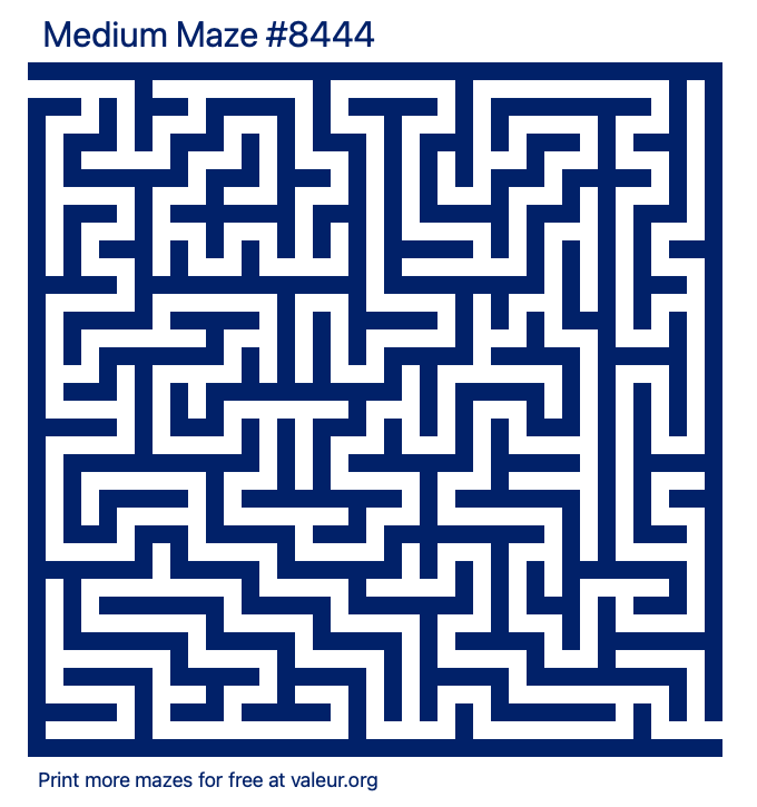 Free Printable Medium Maze number 8444