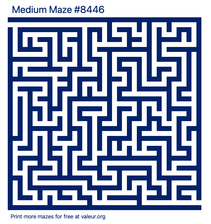 Free Printable Medium Maze number 8446