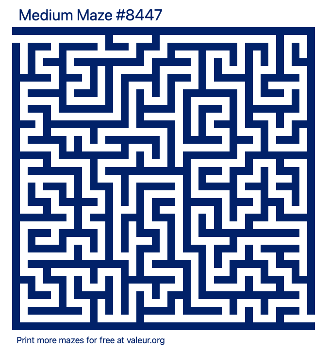 Free Printable Medium Maze number 8447