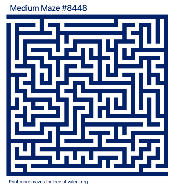 Free Printable Medium Maze number 8448