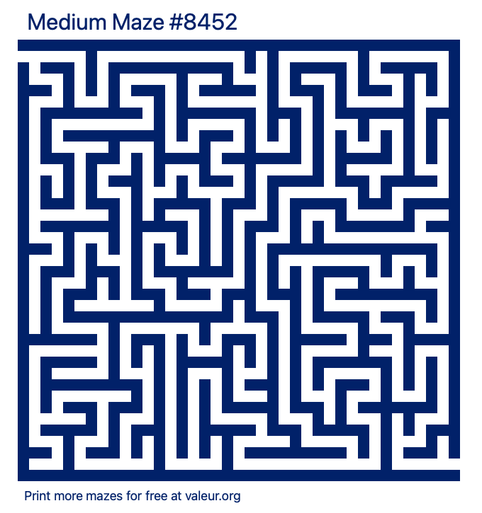 Free Printable Medium Maze number 8452