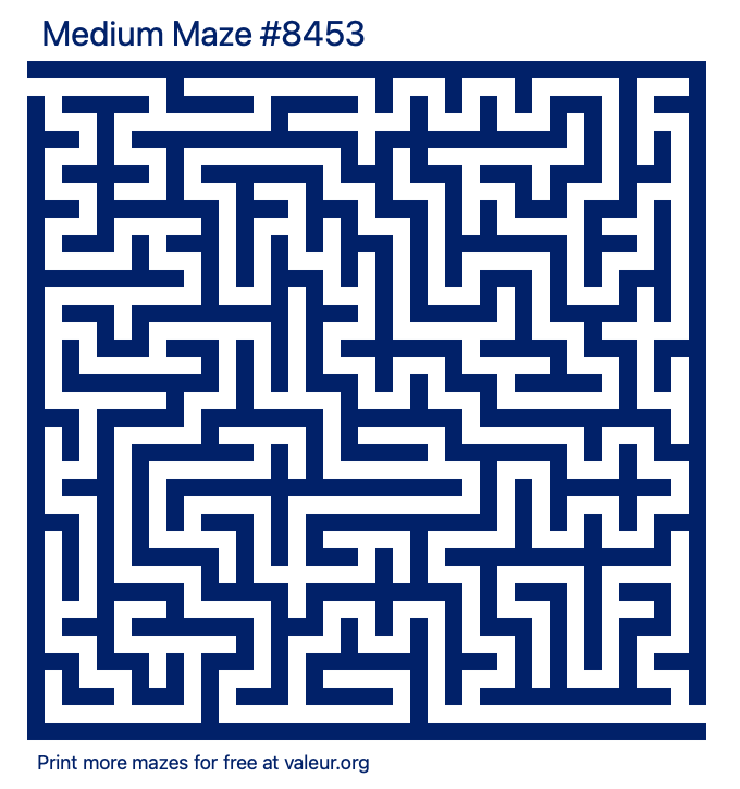 Free Printable Medium Maze number 8453