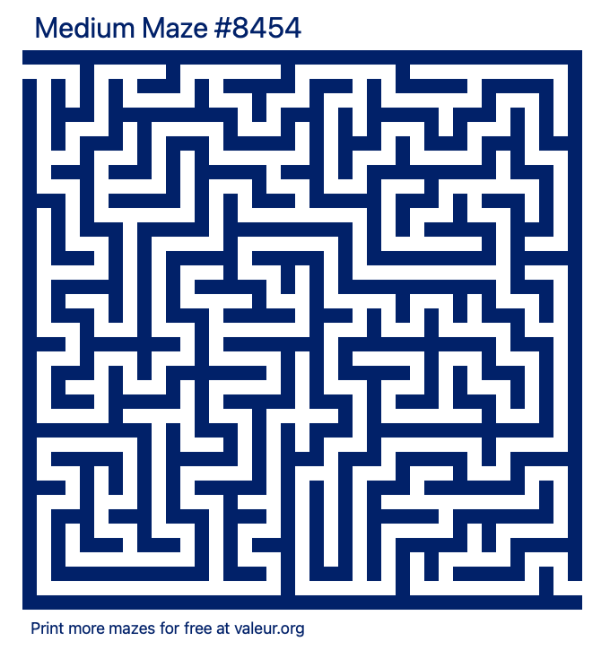 Free Printable Medium Maze number 8454