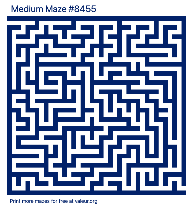 Free Printable Medium Maze number 8455