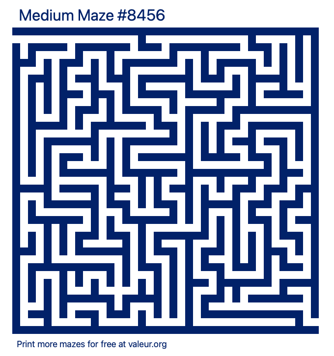 Free Printable Medium Maze number 8456