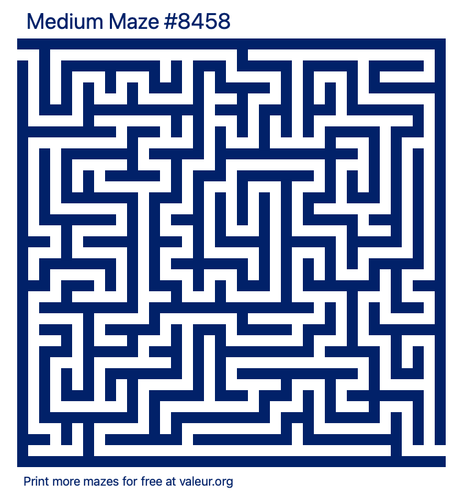 Free Printable Medium Maze number 8458