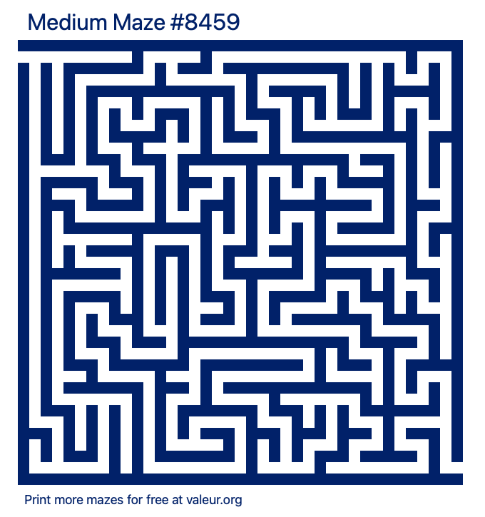 Free Printable Medium Maze number 8459