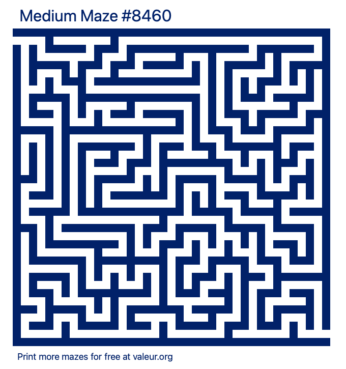 Free Printable Medium Maze number 8460