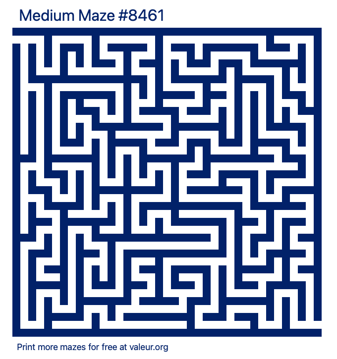 Free Printable Medium Maze number 8461