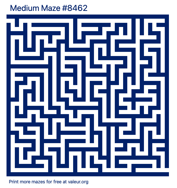 Free Printable Medium Maze number 8462