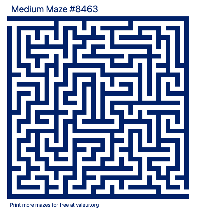 Free Printable Medium Maze number 8463