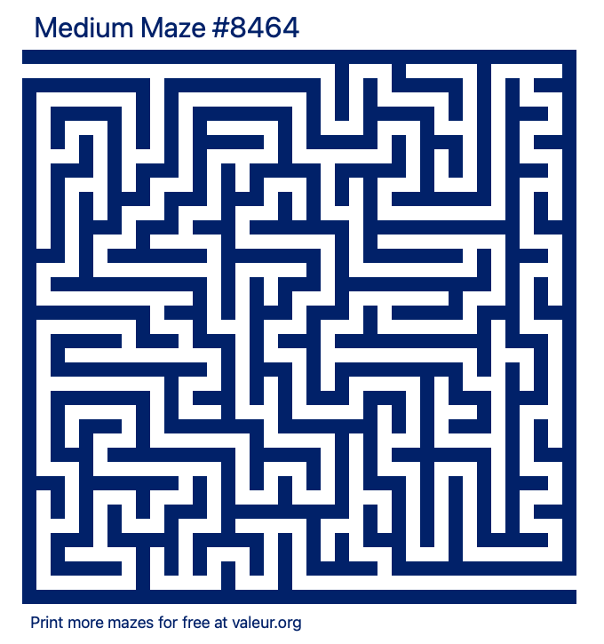 Free Printable Medium Maze number 8464