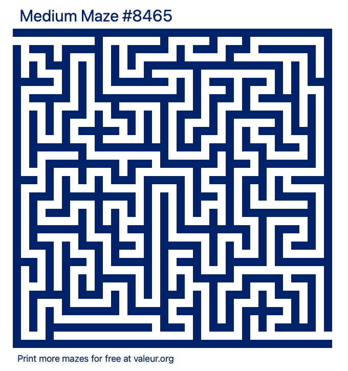 Free Printable Medium Maze number 8465