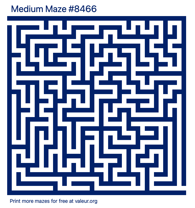 Free Printable Medium Maze number 8466