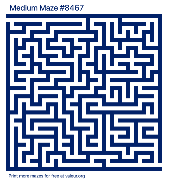 Free Printable Medium Maze number 8467