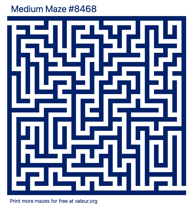 Free Printable Medium Maze number 8468