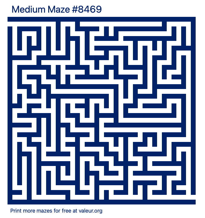 Free Printable Medium Maze number 8469