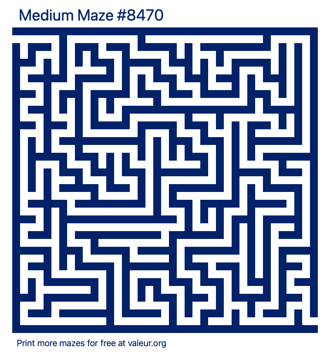 Free Printable Medium Maze number 8470