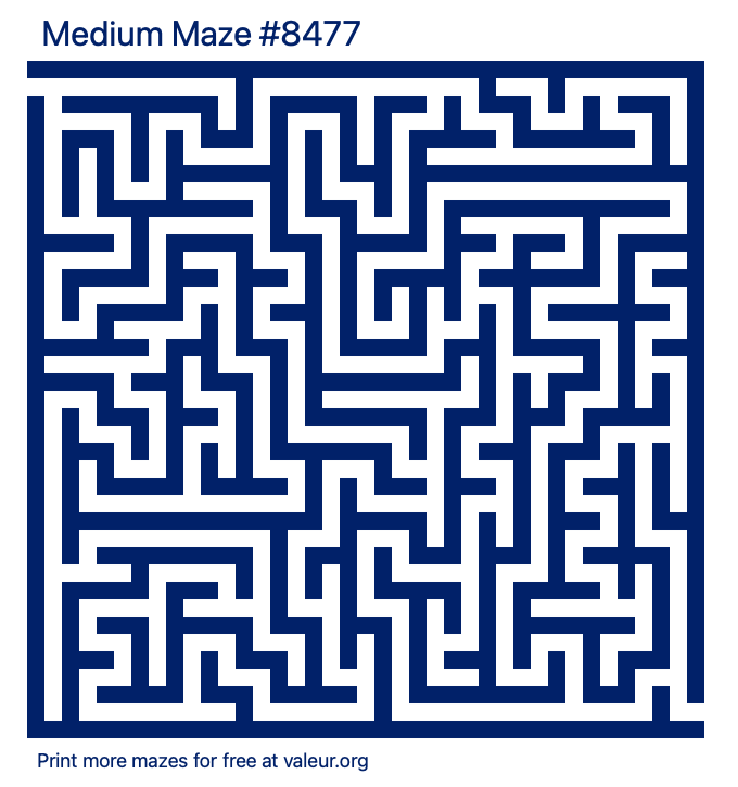 Free Printable Medium Maze number 8477