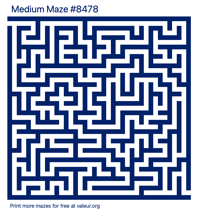 Free Printable Medium Maze number 8478