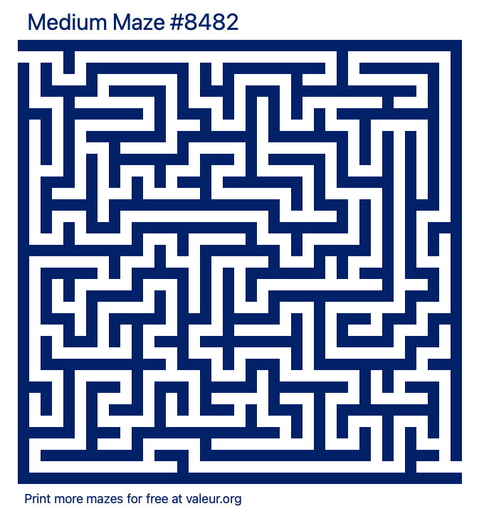 Free Printable Medium Maze number 8482