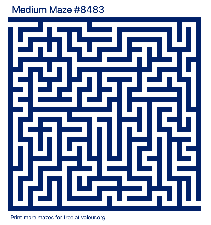 Free Printable Medium Maze number 8483