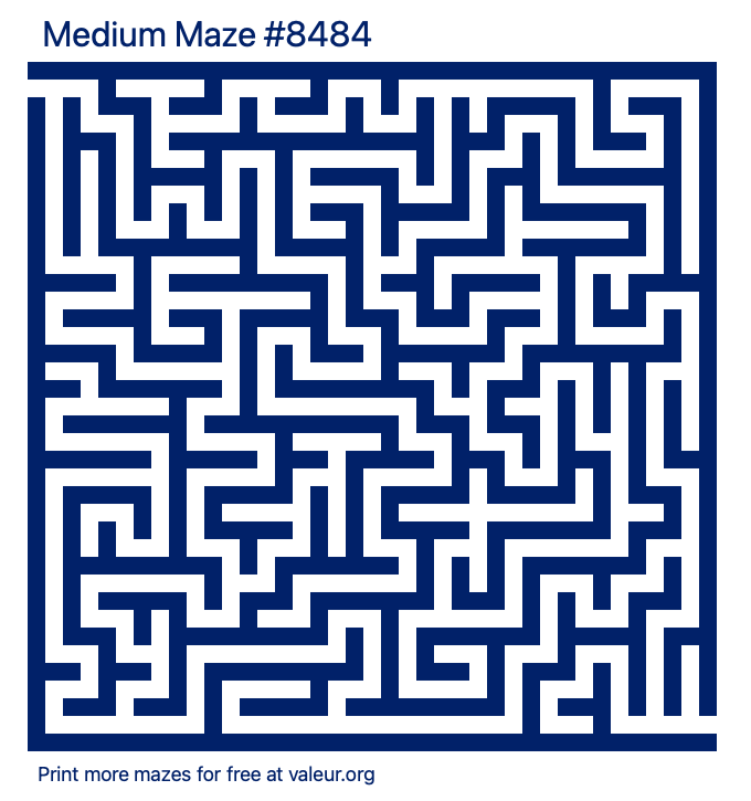Free Printable Medium Maze number 8484