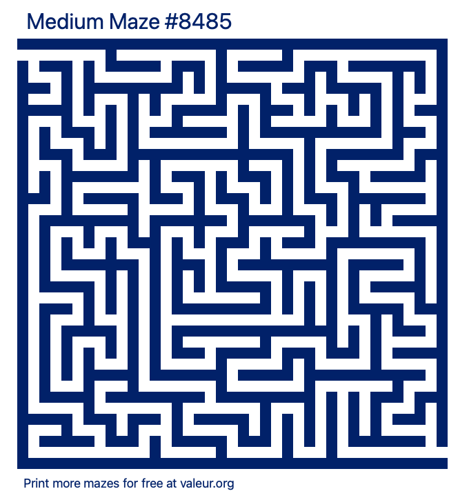 Free Printable Medium Maze number 8485