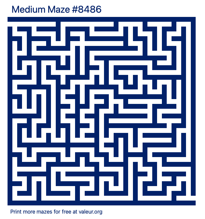 Free Printable Medium Maze number 8486