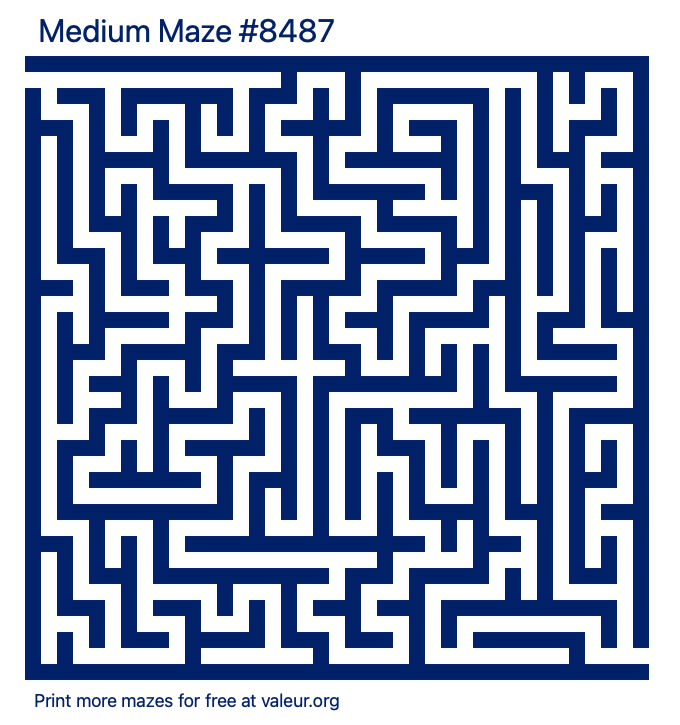 Free Printable Medium Maze number 8487