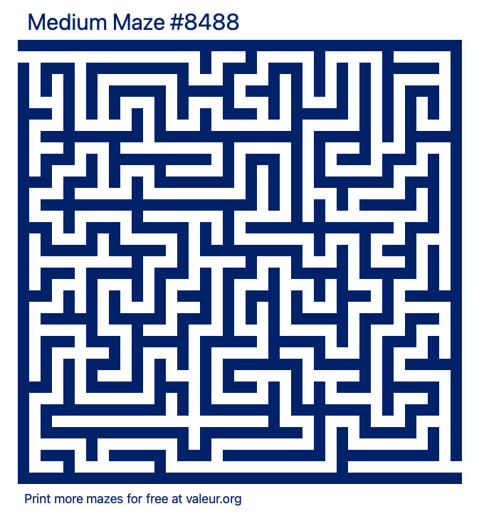 Free Printable Medium Maze number 8488