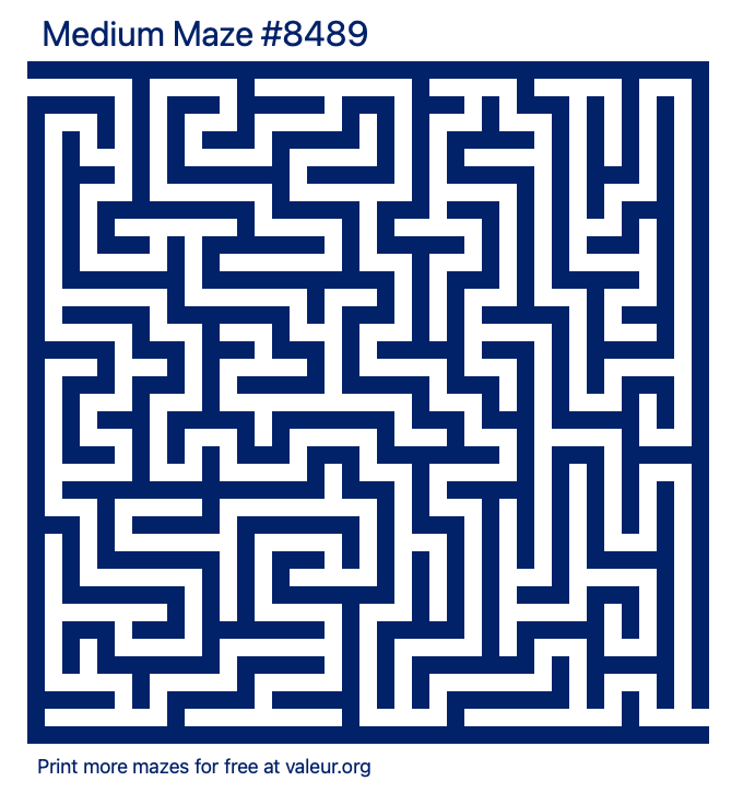 Free Printable Medium Maze number 8489