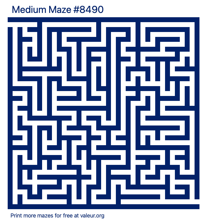 Free Printable Medium Maze number 8490