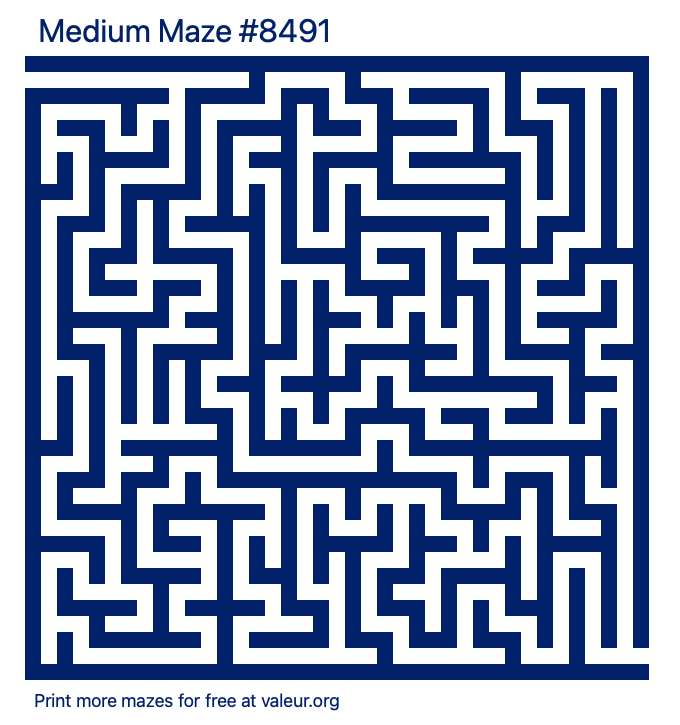 Free Printable Medium Maze number 8491