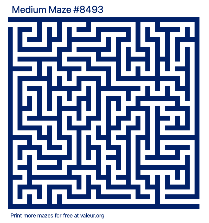 Free Printable Medium Maze number 8493